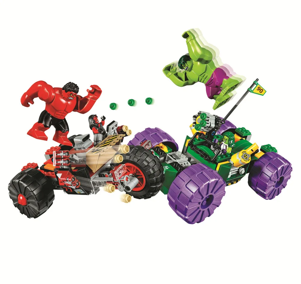 Bela 10675 387pcs Super Heros series Hulk Vs Red Hulk Team Vehicle Building Block Brick Toys Compatible Legoings