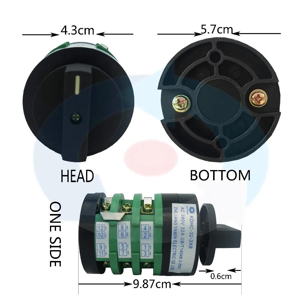 KDHC-32/3X8 электрические переключатели для сварочного аппарата 8 положение 3 полюса Высокое напряжение качество переключение поворотный переключатель AC50Hz 32A