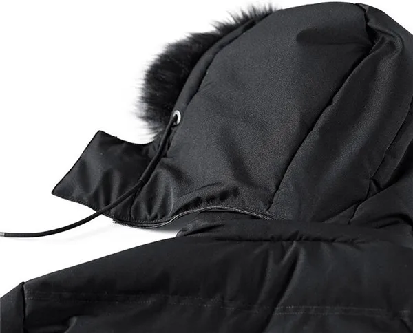 Rlyaeiz/ зимняя куртка для мужчин, повседневное, средней длины, тонкое, плотное, теплое, высокое качество, на молнии, фирменная новинка, с меховым воротником, с капюшоном, зимнее пальто