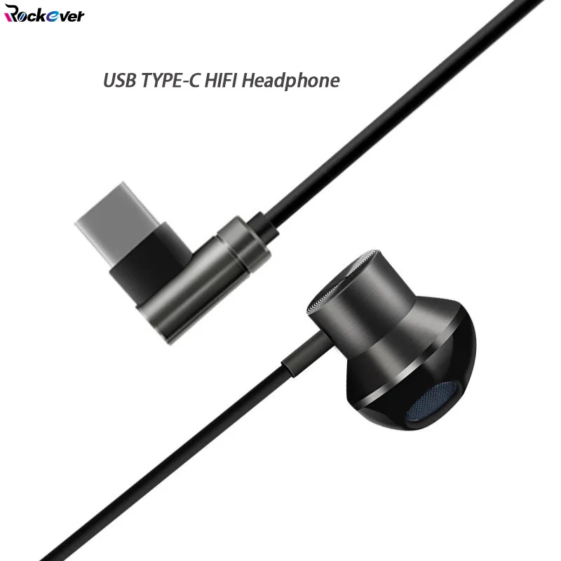 

L Shape USB Type C Game Earphone Deep Bass Hifi Metal In-ear Earbuds Mic/Volume Control For XIAOMI MI 6 6X 8 SE Mix 2 2S Note 3