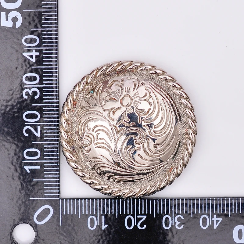 1-1/2 "10X BLING Silver HEAVEY WESTERN NAVAJO FLOWER LEATHERCRAFT седла уздечка ремень CONCHOS Винт Назад