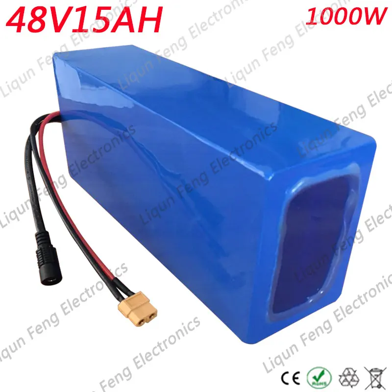 Flash Deal 48V 15AH 1000W Electric Bicycle li-ion Battery use AA 18650 cell 48V 15AH E-bike Lithium ion Battery 48V With 30A BMS 2A Charger 0