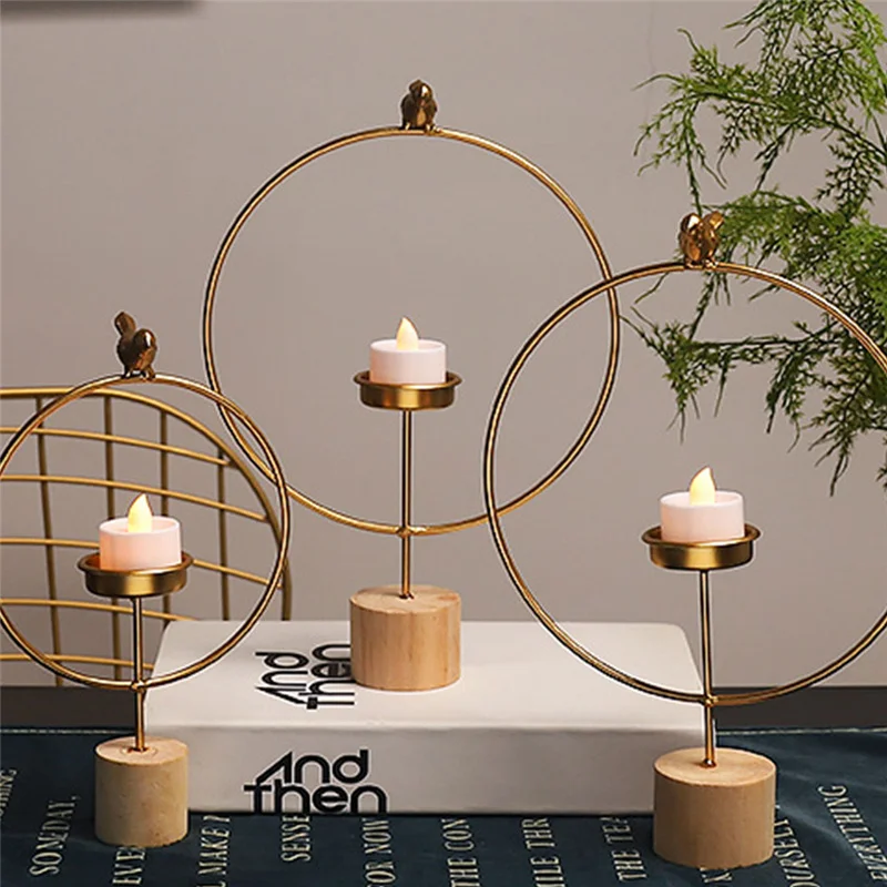 

Nordic Style Creative Wrought Iron Geometric Candle Holders for Home Living Room Table Decoration Metal Crafts Candlestick