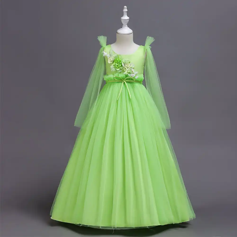 Appliques Girl Wedding Gowns Pink Apple 