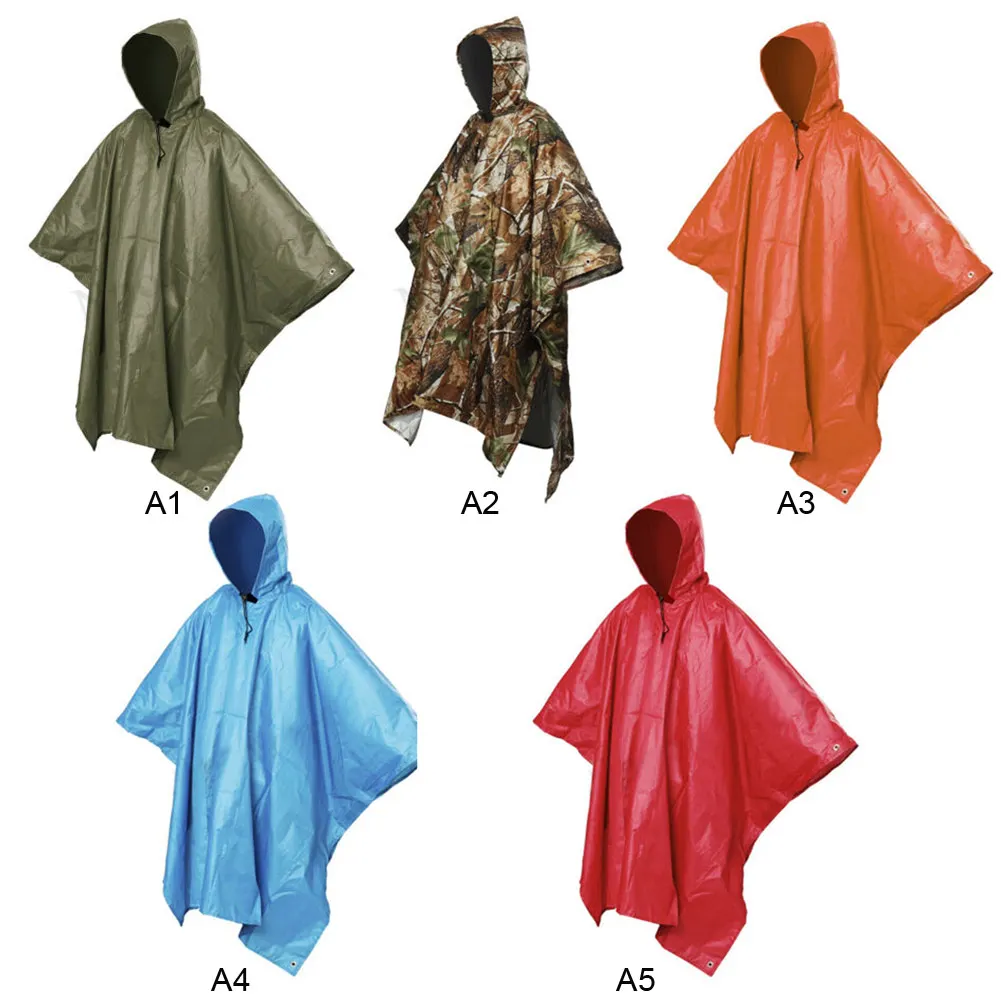 

Multifunctional Hiking Rain Coat Waterproof One-Piece Rain Coat Poncho Cape Tarp for Camping New