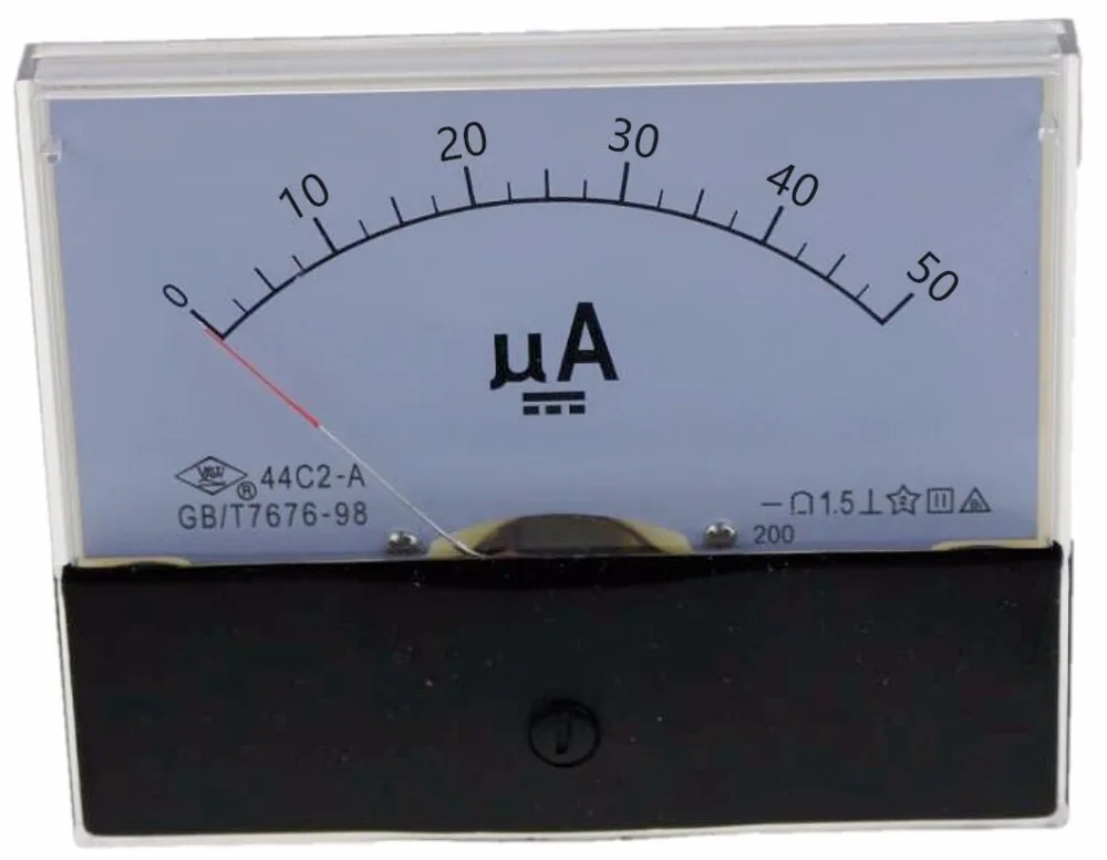 1Pc DC Analog Pointer Current Meter Panel 50uA 100uA 200uA 300uA 500uA Ammete-JT 