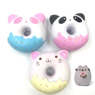 10CM Jumbo Kawaii Cute Squishy Panda/kitty Donut Bread Cream Scented Super Slow Rising Cartoon ...