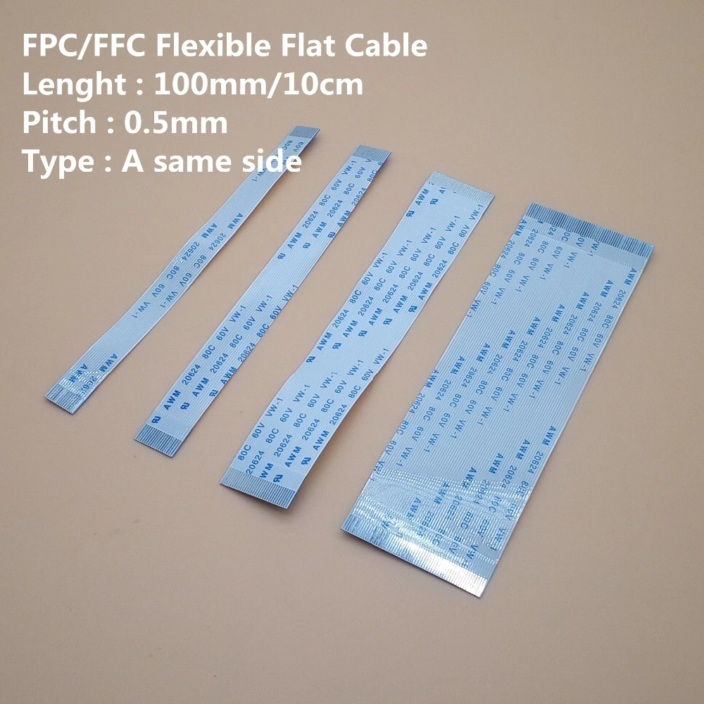 10pcs FFC/FPC Flexible Flat Cable Ribbon Pitch 0.5mm 1.0mm 18P-40P 80C 60V VW-1 10pcs FFC/FPC Flexible Flat Cable Ribbon Pitch 0.5mm 1.0mm 18P-40P 80C 60V VW-1