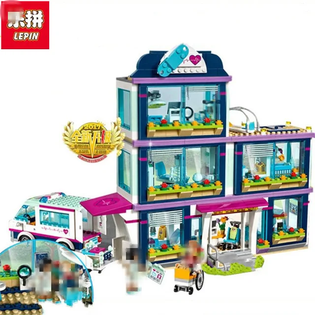 

932Pcs 01039 City Park Love Hospital Castal Building Blocks Set Toys For Child Figures Bricks Toys Compatible Legoing Girls Gift