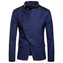 Высокое качество мужской костюм Нерегулярные Повседневные блейзеры тонкая куртка дропшиппинг брендовая мужская одежда танцевальный клуб Мода Топ пальто