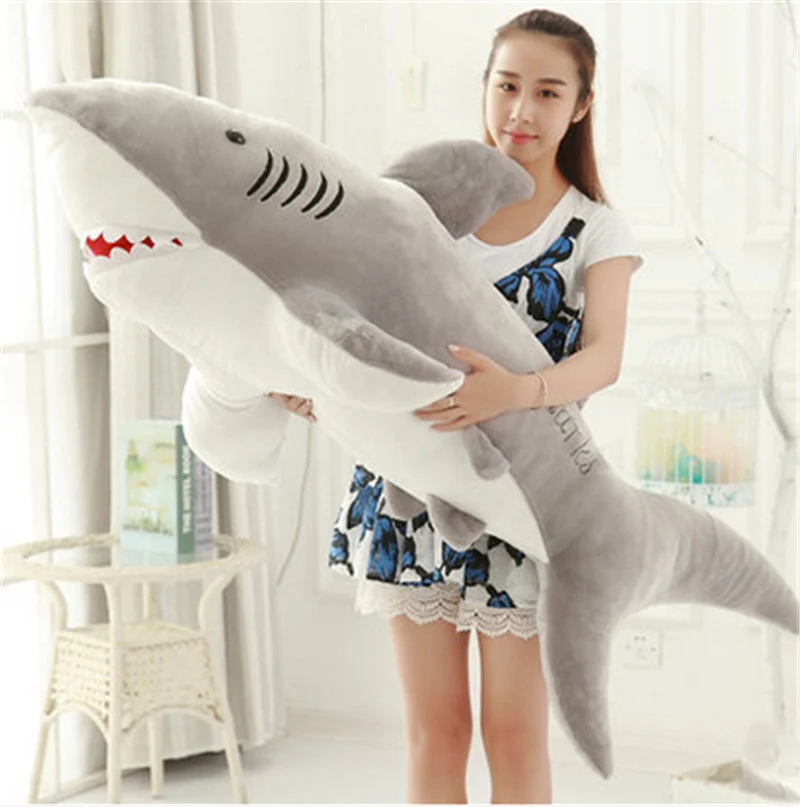 plush gray shark toy 120cm4