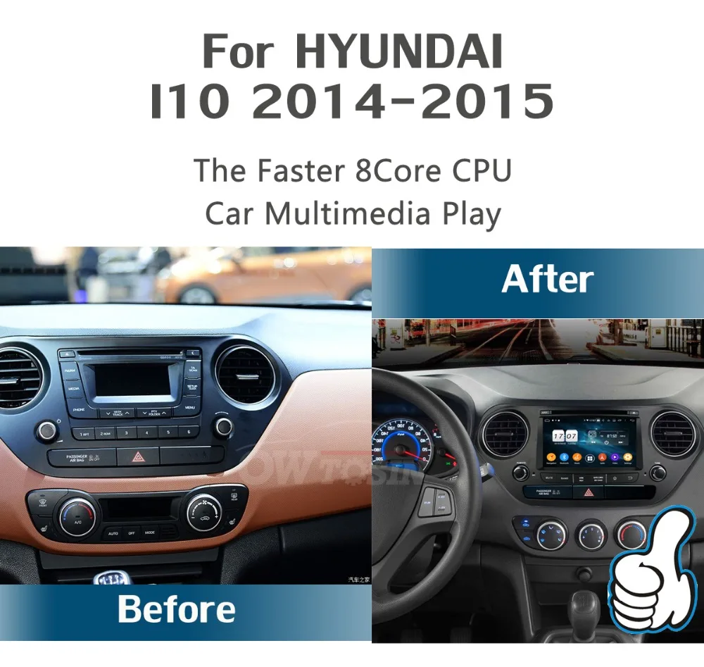 Perfect 7"IPS 1920*1080 8Core 4GB RAM+64GB ROM Android 9.0 Car DVD Player For Hyundai I10 2014 2015 2016 2017 DSP Radio GPS Parrot BT 2
