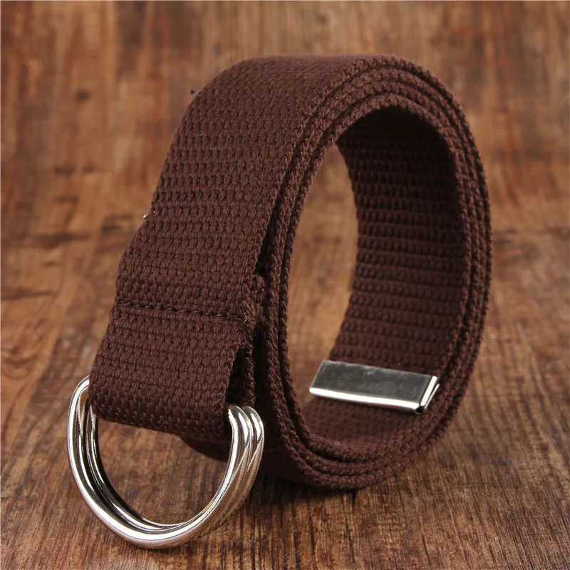 mens braided leather belt Fashion men / women belt D Shaped Double Ring Buckle Simple Solid Cotton Canvas All-match Unisex Canvas Belts Waist Belt luxury best belts for men Belts