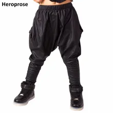 Heroprose 2018 New Fashion personality Black big crotch trousers stage performance costumes harem hip hop skinny pants for kids Heroprose 2018 New Fashion personality Black big crotch trousers stage performance costumes harem hip hop skinny pants for kids