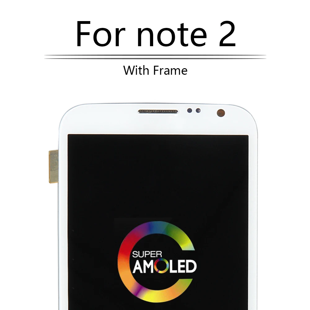5," AMOLED для samsung Galaxy Note 2 N7100 N7105 i317 T889 ЖК-дисплей дигитайзер сенсорный экран с рамкой для samsung Note2 lcd
