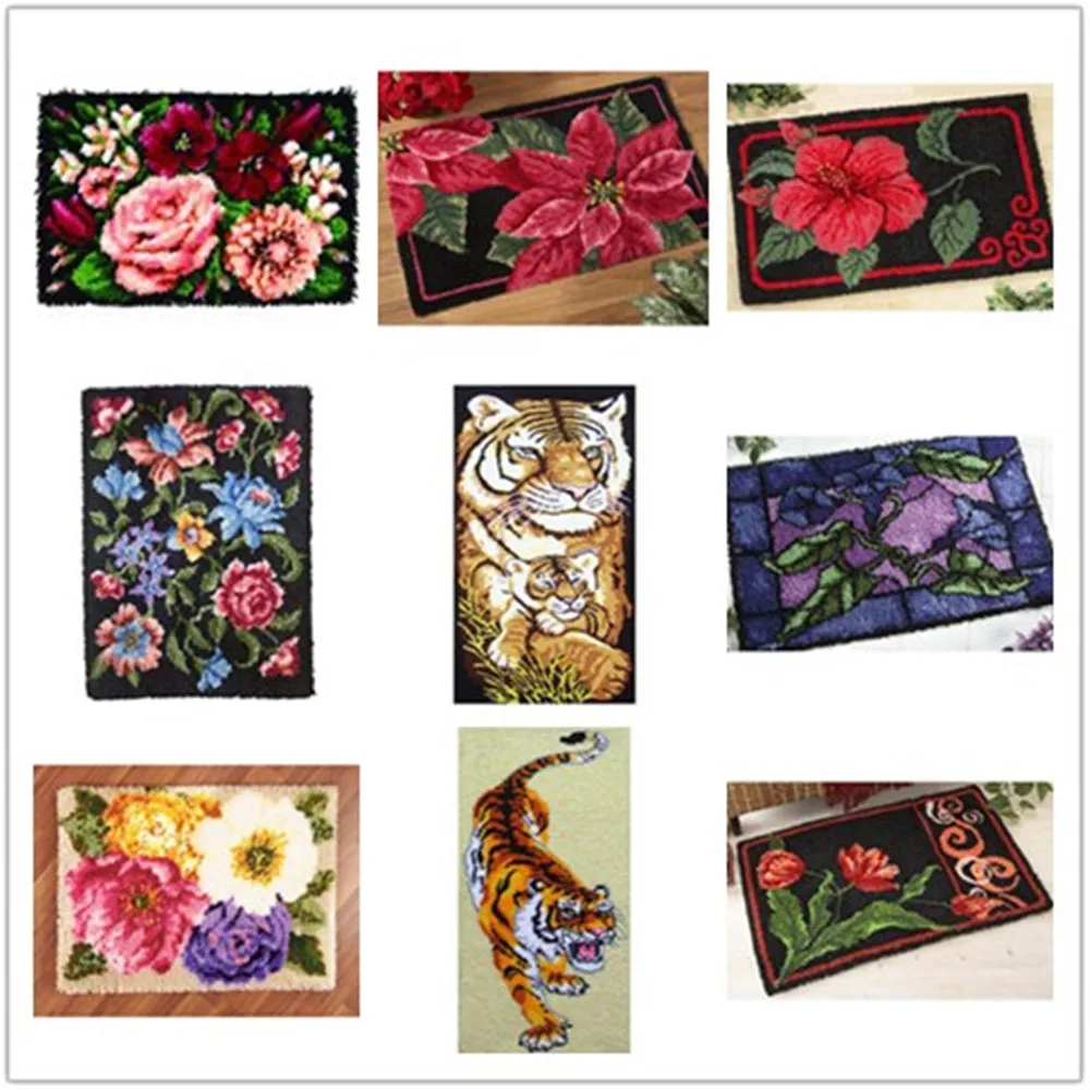 Latch Hook Kit Rug Cushion Pillow Mat DIY Craft Tapestry Cross Stitch Needlework Crocheting Rug