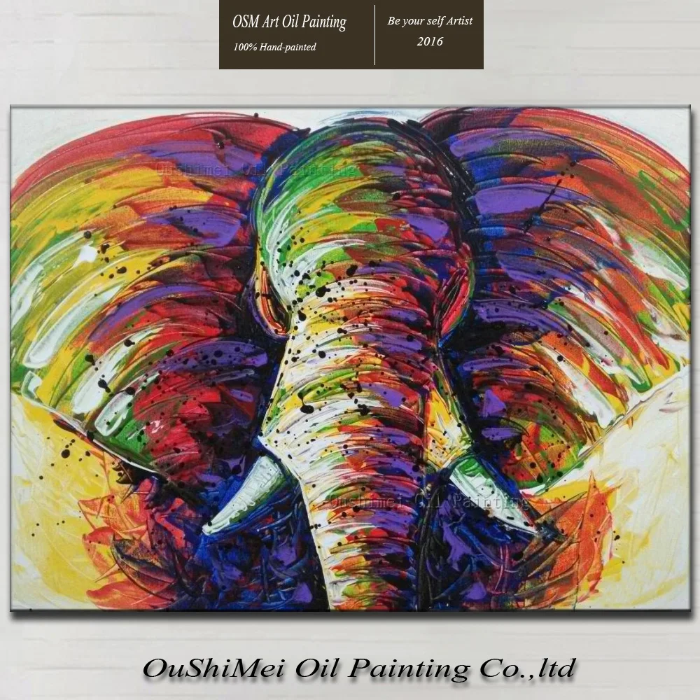 

Top Artist Hand-painted High Quality Wall Decoration Abstract Modern Cool Elephant Oil Painting On Canvas For Friend Unique Gift