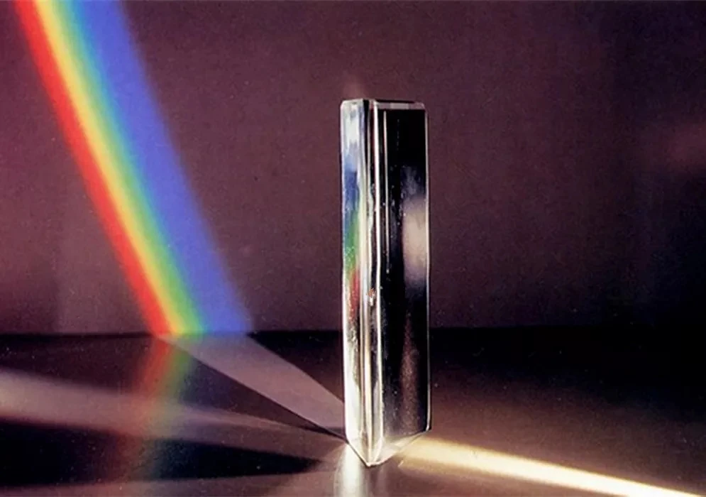 Crystal Optical Glass Triangular Prism for Teaching Light Spectrum Physics PD 