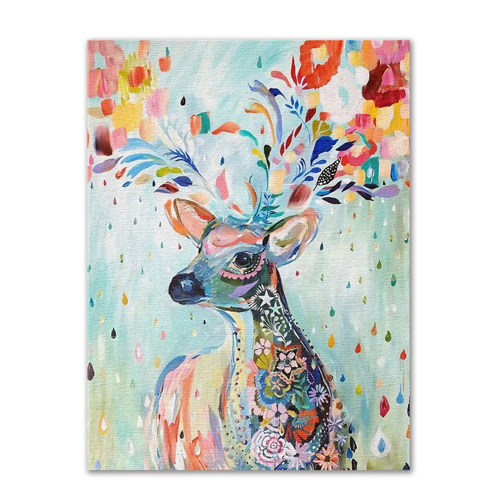 Frameless Elk Animals Diy Digital Painting By Numbers Kits Acrylic Paint By Numbers Unique Gift
