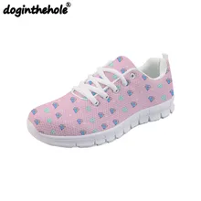 Doginthehole/женские кроссовки; сетчатая Повседневная обувь; милый бриллиант; дышащая спортивная обувь с принтом; женская обувь на плоской подошве; Уличная обувь