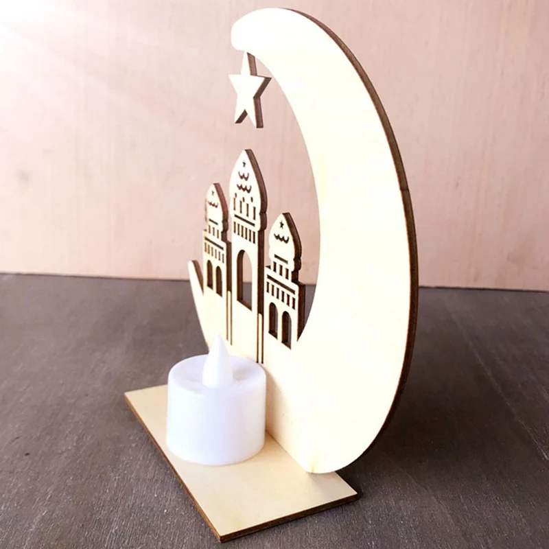 

Ramadan Wooden Eid Mubarak Decoration For Home Moon Islam Mosque Muslim Wooden Plaque Hanging Pendant Festival Party Supplies