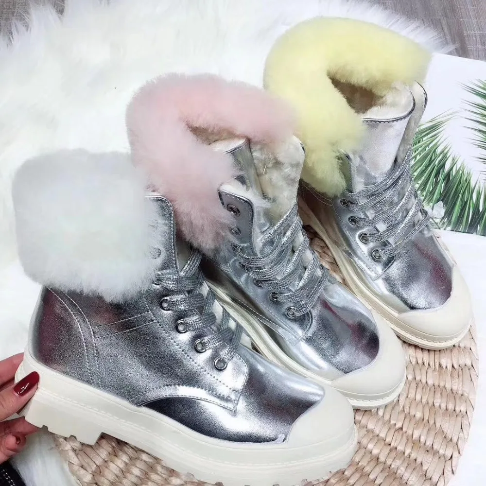 

botas mujer Casual Shoes Women Brand Warm Martin Boots Platform Fashion Brand Sneakers Lady chaussure Winter Female footware Fur
