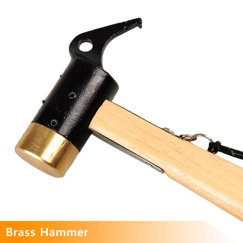 

Outdoor Camping Brass Hammer Copper Tents Nail Replacement Lifesaving Tool Nailer - Large