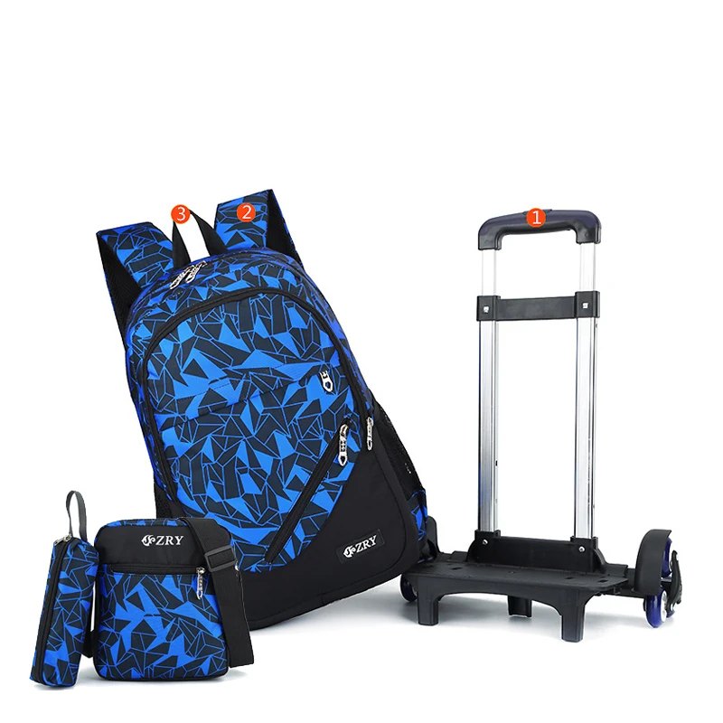 Hot Ziranyu Kids Boys S Trolley Schoolbag Luggage Book Bags Ziranyu Kids Boys S Trolley Schoolbag Luggage Book Bags Backpack Latest Removable Children School With 6 Wheels Stairs