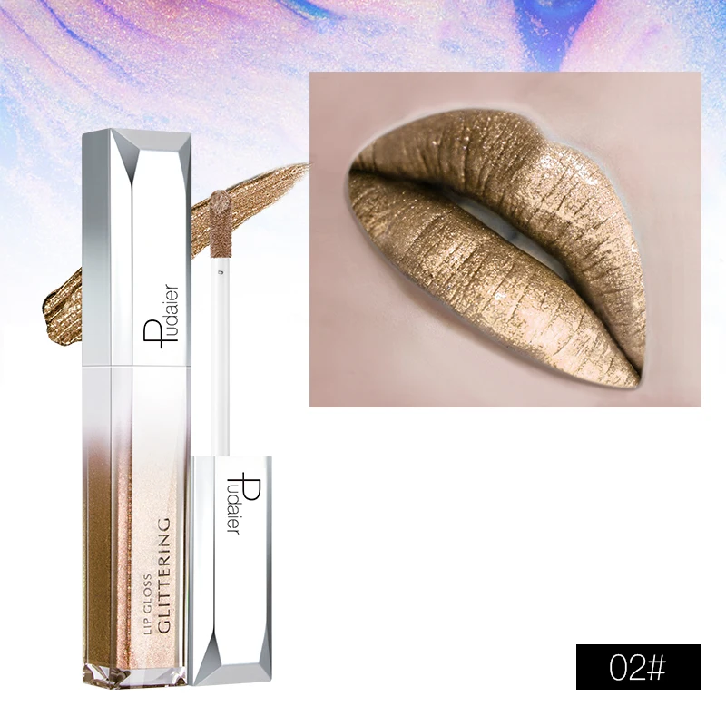 

Pudaier 18 Colors Glitter Lip Gloss Waterproof Shine Labial Glaze Long Lasting Liquid Lipstick Lips Gloss Lips Makeup P TSLM2