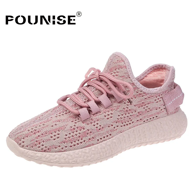 Новинка года; женская обувь; розовые кроссовки; летняя дышащая модная спортивная обувь; женская Вулканизированная обувь; кроссовки; женская обувь; корзина; Tenis - Цвет: T01 pink