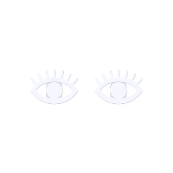 

10 Pair Eyelash Eyes Stud Earring Stainless steel Fashion Tiny 7mmX5mm Eyebrow Eye Stud Earrings Gift for Girls Kids Lady Madam