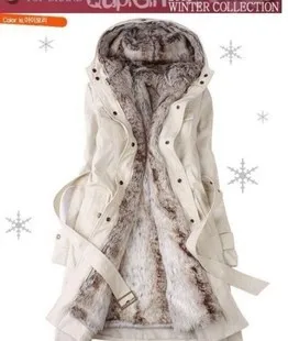 FUR COAT Winter Jacket Women Clothing Thick Fur Liner Thicker Parkas Cotton Warm Coat Outerwear Hooded Belted Plus 3XL