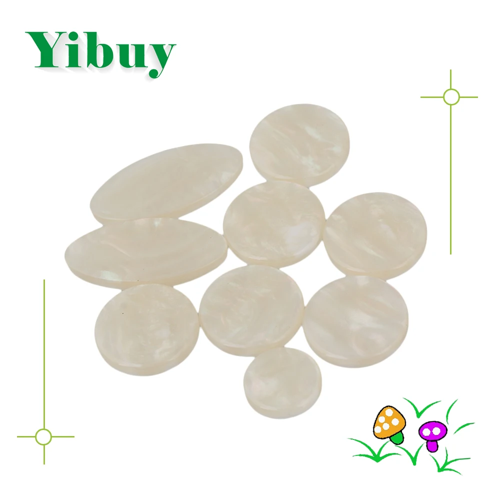 

Yibuy Plastic Saxophone Key Buttons Inlays for Alto Saxophone Pack of 9
