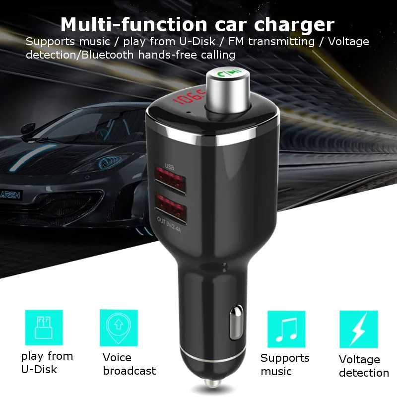 Kroak Car MP3 Player Wireless Bluetooth FM Transmitter Modulator HandsFree Radio Adapter USB Charger Car Kit