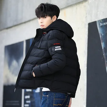 

Streetwear Fashion Winter Jacket Men Hooded Thick Warm Parka Mens Winter Coat Casual Slim Student Male Overcoat