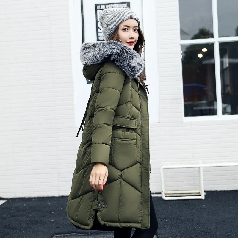 Filles Épais rouge Mode M 2018 Femmes rose Chaud Down De Noir ardoisé Style D'hiver Capuchon Grands Veste Survêtement 3xl Long Green Manteau À Parka Chantiers Élégant bleu Nouvelle Collar Fur Gray Coton gris army red zzwq1Axa6