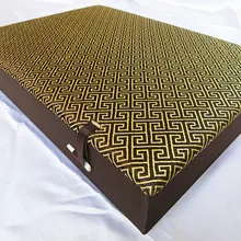 Бутик хлопок заполненные мужские 12 сетки часы коробка 12 слотов Деревянный Чехол ювелирных изделий шелковая парча ремесла камни браслет коробка для хранения