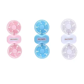 

Hand Fan Double Leaf Lover Air Conditioner Fan Rechargeable Li Battery Portable Mini USB Summer Fans 350 Degree Rotation Fans