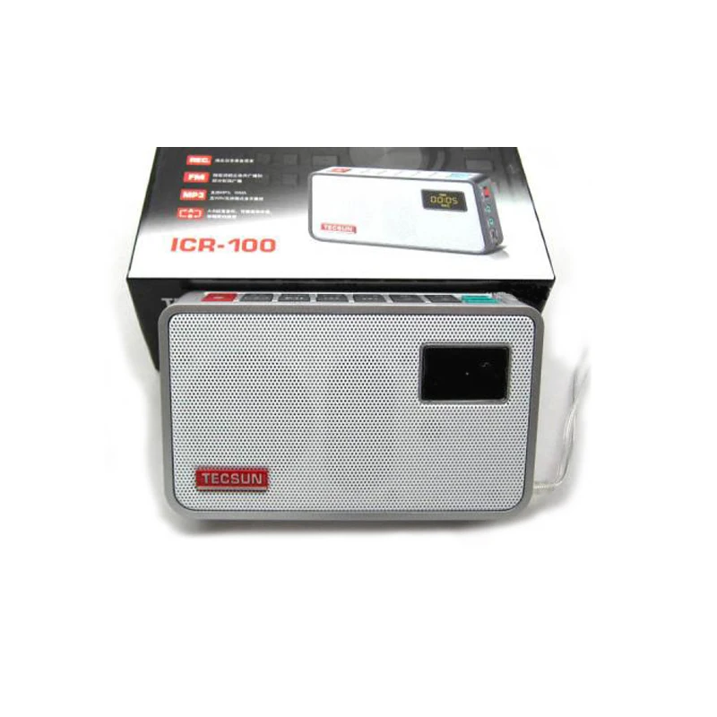 TECSUN ICR-100 TF карта Fm радио мини-громкоговоритель рекордер MP3 плеер Радио FM 76-108 с 16G Макс памяти TF карта Fm радио