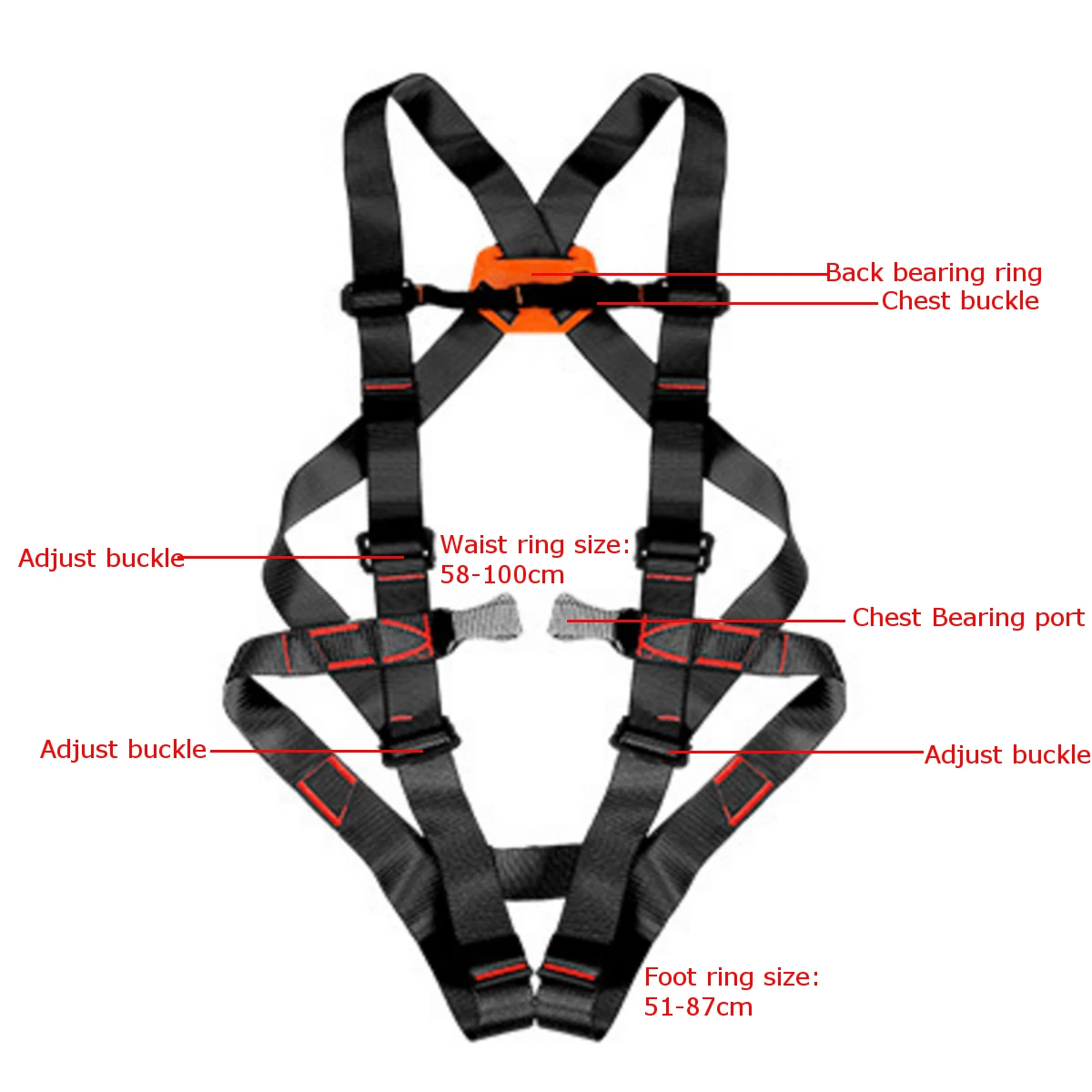 Outdoor Climbing Safety Belt Climb Mountain Rope Safety Waist Belt Protection Equipment Safety Harness Body Protecting