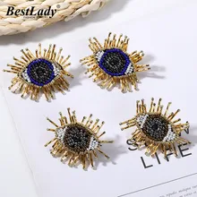 Лучшие женские новые винтажные серьги-гвоздики золотого цвета в богемном стиле с глазами для женщин, 2 вида конструкций, милые свадебные серьги с бусинами, подарки