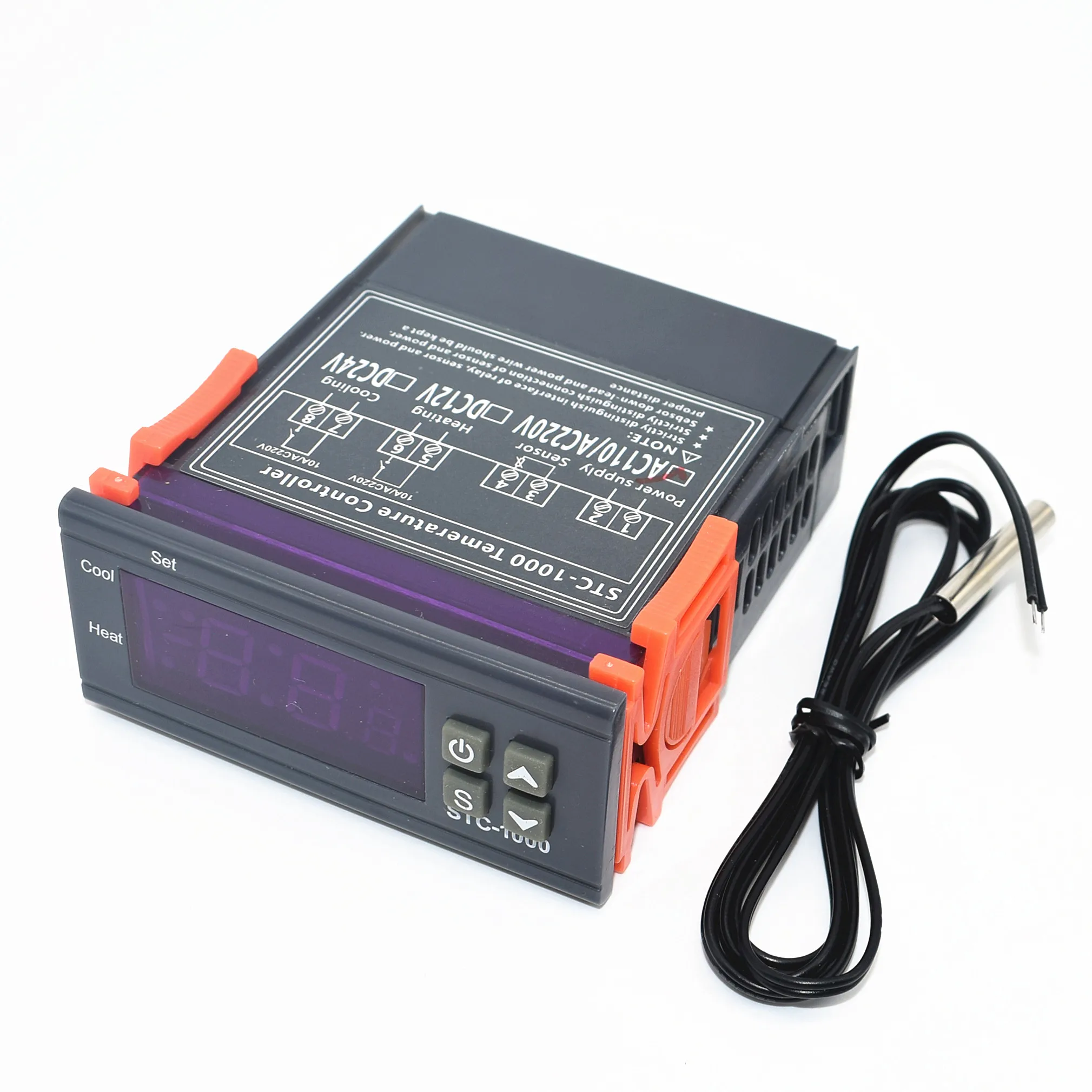 

STC-1000 220V LCD Digital Thermostat Temperature Controller for Incubator Two Relay Output Thermoregulator Heater And Cooler