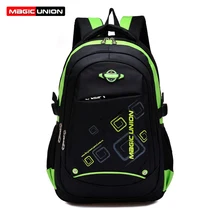 Magic union niños mochilas bolsos de escuela de nylon de alta calidad reducir la carga sobre el hombro para niños mochila mochila infantil zip