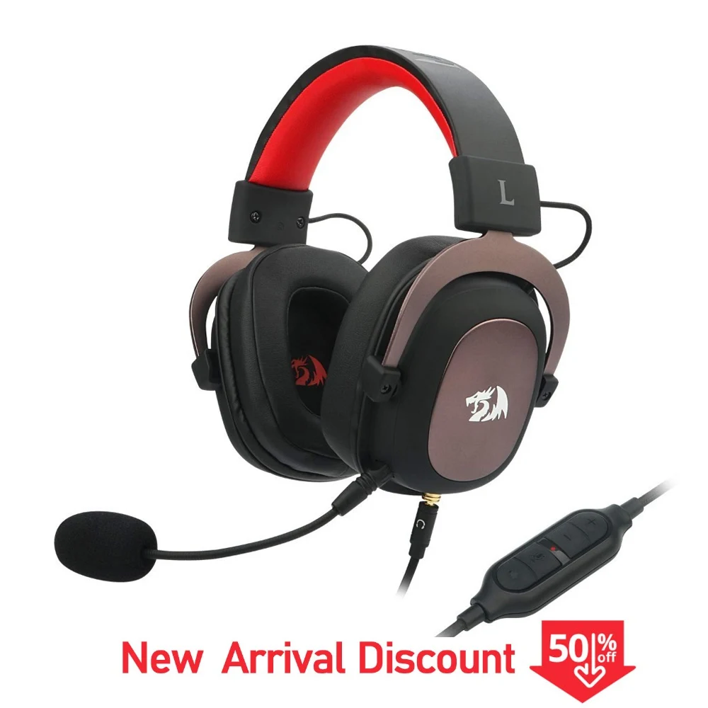 Destacável para Pc Fone de Ouvido com Microfone Redragon H510 Zeus Gamer Wired Gaming Headset 7.1 Surround sound Ps4 Xbox One Interruptor