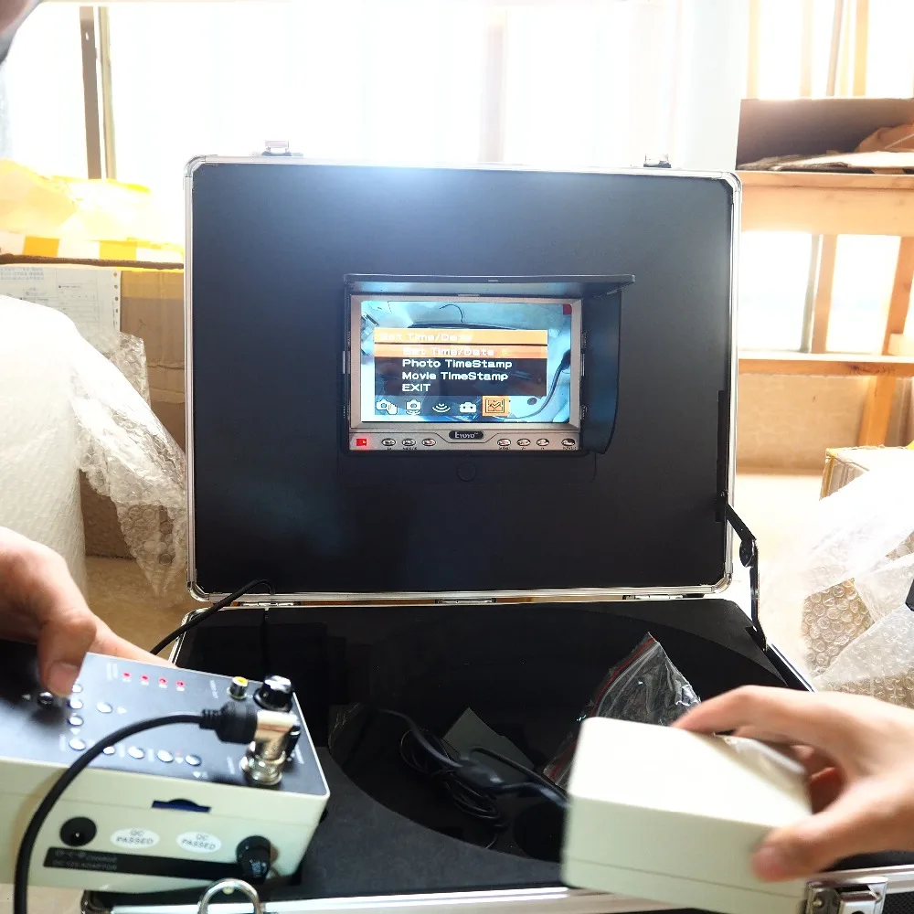 7D1 Industrial/ Home Inspection camera for exhaust pipe sewage road pipeline chimney 20-50M yellow cable waterproof Endoscope