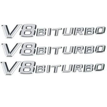 

10pcs 3D Car Sticker for Benz AMG BMW VW Mazda Mercedes V8 BITURBO Logo Emblem Badge Rear Side Car-styling Stickers Auto Decal