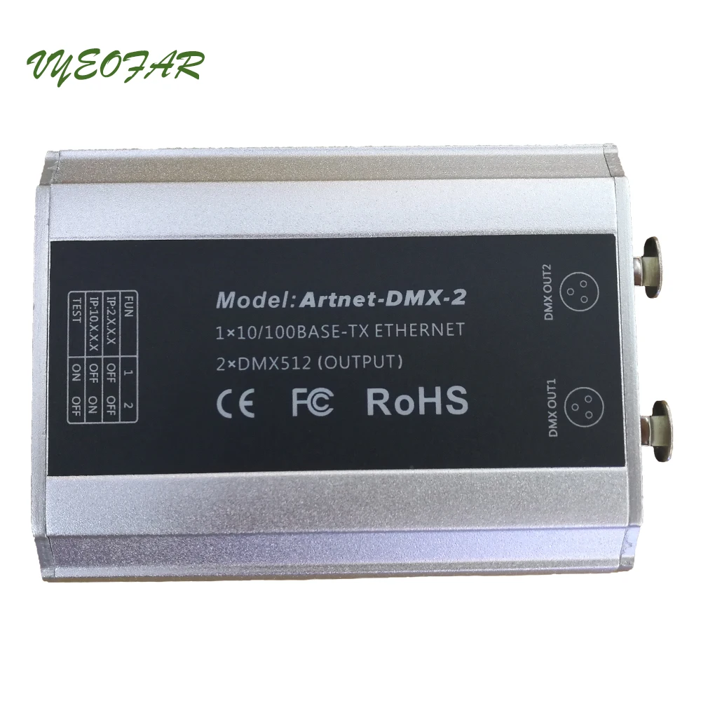 DC12V Artnet-DMX-2; ArtNet-конвертер DMX; ArtNet вход; DMX 1024 каналов Выход 512x2CH каналы Artnet конвертер DMX