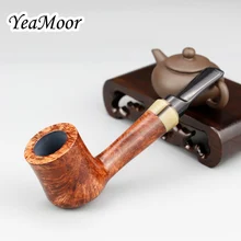 Классическая прямая деревянная труба 9 мм фильтр табачная курительная трубка 74 Инструменты табачная трубка ручной работы подарочный набор