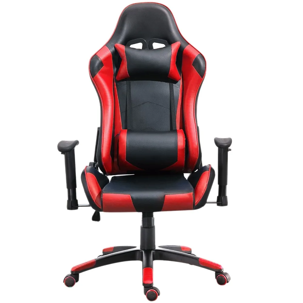 Samincom W54 * D54 * H126-136 cm كرسي مكتب قابل للتعديل الأزرق الأسود بو الجلود رفع قطب كرسي ألعاب الفيديو Samincom W54 * D54 * H126-136 cm كرسي مكتب قابل للتعديل الأزرق الأسود بو الجلود رفع قطب كرسي ألعاب الفيديو