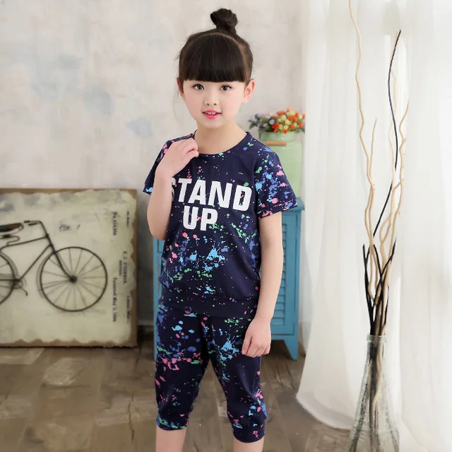 Big Girls Sports Suits Lace Girls Clothing Set Teenage Girl Tracksuit